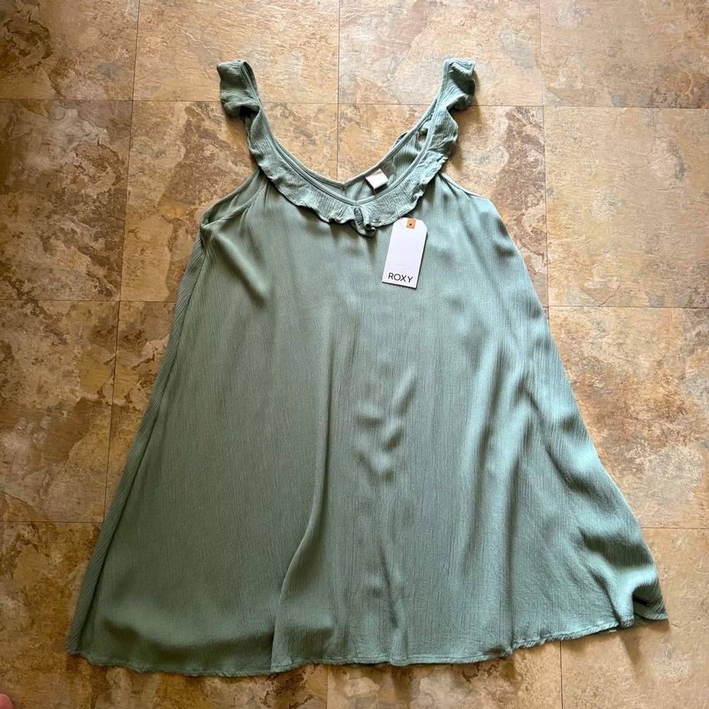 Roxy Green Ruffled Cover-Up / Dress - Picture 5 of 6